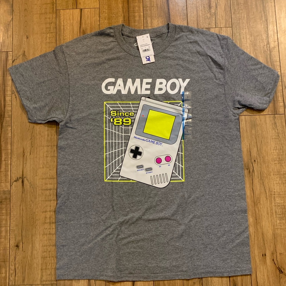 Nintendo GAME BOY Since '89 Grid Size Large Mens Gray 2022 T-Shirt Grey